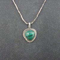 Southwestern Sterling Malachite Pendant Liquid Silver Chain