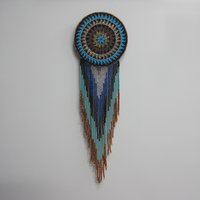 Huge Southwestern 13" Beaded Rosette Hair Clip Barrette Regalia