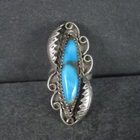 Large Vintage Navajo Turquoise Ring Size 8