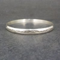 Navajo Vintage Sterling Bangle Bracelet 7.5 Inches