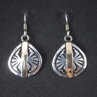 Vintage Sterling Silver 14K Southwestern Spider Earrings