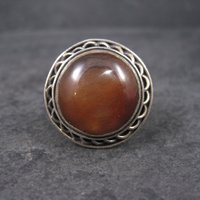 Large Vintage Rutilated Quartz Ring Sterling Size 8