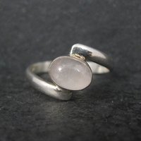 Vintage Sterling Rose Quartz Ring Size 9