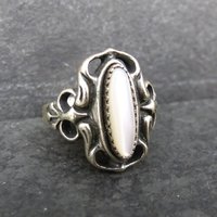 Vintage Sterling Mother of Pearl Ring New Old Stock