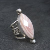 Estate Sajen Sterling Pink Mother of Pearl Ring Size 7