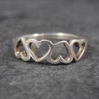 Vintage Sterling Heart Ring Size 8.75