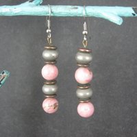 Southwestern Sterling Rhodochrosite Earrings