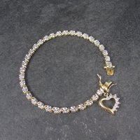 Vintage Vermeil Sterling Illusion Heart Bracelet