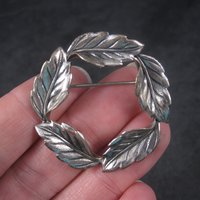 Estate Beau Sterling Leaf Brooch