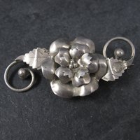 Vintage Sterling Flower Brooch