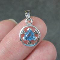 Small Sterling Blue Topaz Pendant