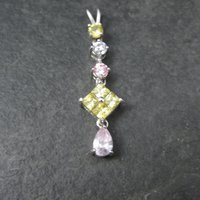 Estate Sterling Pastel Cz Pendant