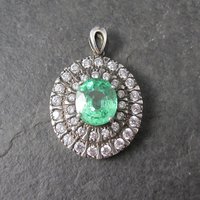 RESERVED - Estate Sterling Green Sapphire Pendant