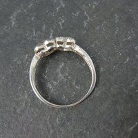 Dainty 1990s Heart Ring Sterling Silver Size 5.5 Vintage Italian