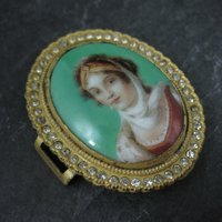 Vintage Rhinestone Cameo Buckle