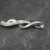 Dainty Vintage Sterling Diamond Pendant