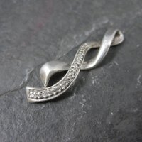 Dainty Vintage Sterling Diamond Pendant