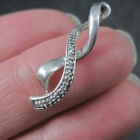 Dainty Vintage Sterling Diamond Pendant