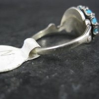Vintage Art Deco Style Turquoise Ring Serling Silver New Old Stock Sizes 6 and 6.5