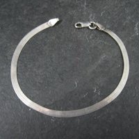 Sterling Herringbone Bracelet 7 Inches Vintage Italian Silver