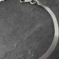 Sterling Herringbone Bracelet 7 Inches Vintage Italian Silver