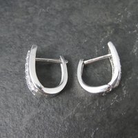 Cubic Zirconia Latch Back Earrings Sterling Silver Estate Jewelry