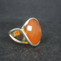 Modernist Carnelian Ring Size 7 Sterling Silver