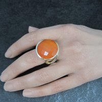 Modernist Carnelian Ring Size 7 Sterling Silver