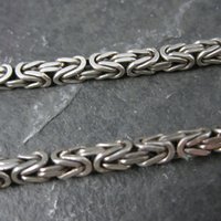 3mm Square Byzantine Bracelet 7.75 Inches Italian Sterling Silver