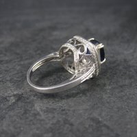 Vintage 14K Sapphire Diamond Engagement Ring Size 6