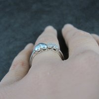 Dainty 1990s Heart Ring Sterling Silver Size 5.5 Vintage Italian