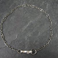 Dainty Sterling Paper Clip Chain Bracelet 7.25 Inches