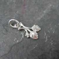 Tiny Black Hills Sterling Silver Leaf Pendant Charm