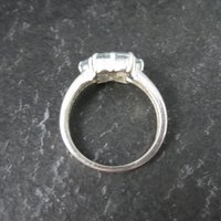 Blue Topaz Cluster Ring Sterling Silver Size 7