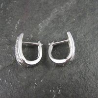 Cubic Zirconia Latch Back Earrings Sterling Silver Estate Jewelry