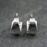 Cubic Zirconia Latch Back Earrings Sterling Silver Estate Jewelry