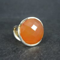 Modernist Carnelian Ring Size 7 Sterling Silver