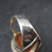 Modernist Carnelian Ring Size 7 Sterling Silver