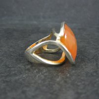 Modernist Carnelian Ring Size 7 Sterling Silver