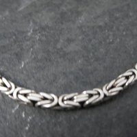 3mm Square Byzantine Bracelet 7.75 Inches Italian Sterling Silver