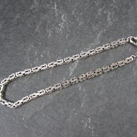 3mm Square Byzantine Bracelet 7.75 Inches Italian Sterling Silver