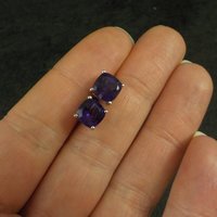 Amethyst Stud Earrings Sterling Silver