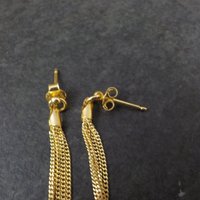 Vermeil Chain Dangle Earrings Vintage Italian LIRM