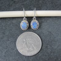 Vintage Opal Earrings Sterling Silver Lever Back