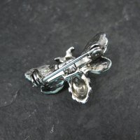 Enamel Bee Brooch Rhinestone Estate Pin