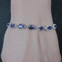 Estate Sterling Silver Amethyst Bolo Bracelet