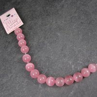10mm Round Pink Cats Eye Fiber Optic Beads Bliss Beads