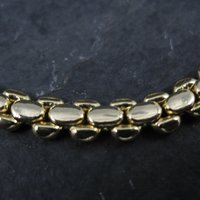 1980s Gold Electroplate Bracelet Korea 6mm wide, 7 Inches Long