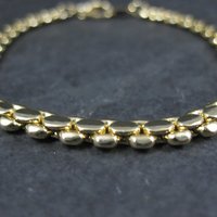 1980s Gold Electroplate Bracelet Korea 6mm wide, 7 Inches Long