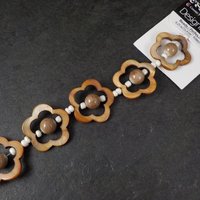 Mother of Pearl Flower and Ceramic Bead Strand Cousins Discontinued